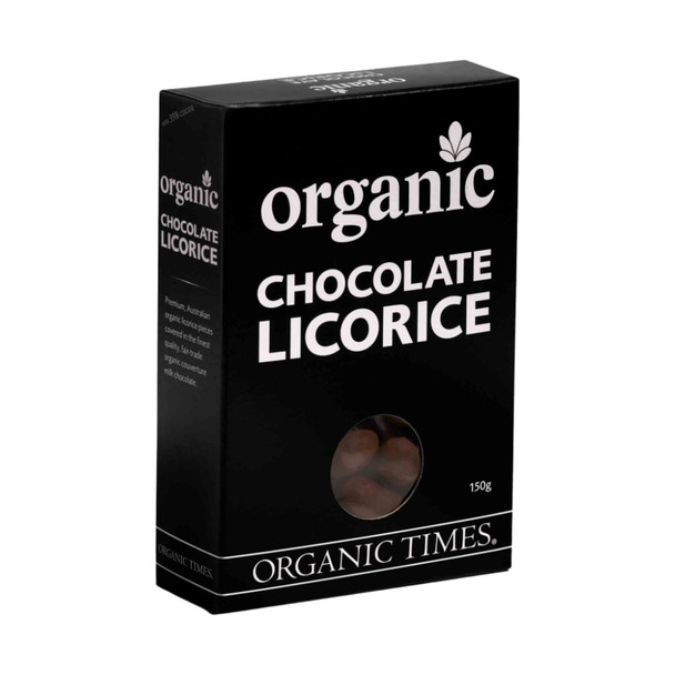 Organic Milk Chocolate Coated Licorice 150g | Honest to Goodness