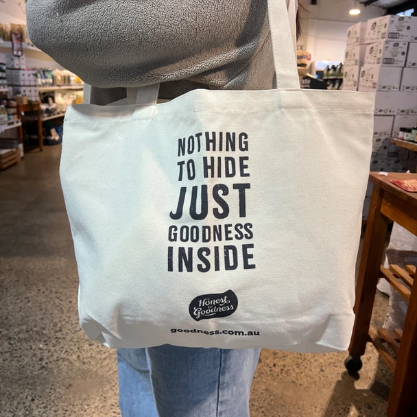 Honest to Goodness Natural Canvas Tote Bag - Nothing to Hide
