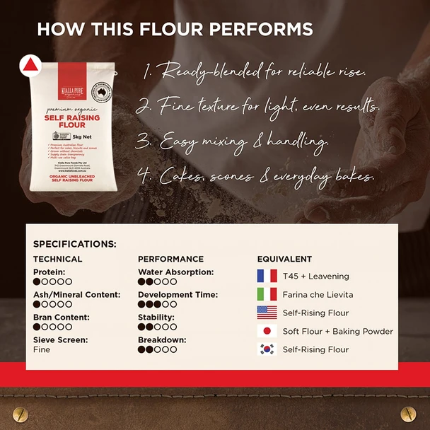 Organic Unbleached Self Raising Flour 5KG | Honest to Goodness