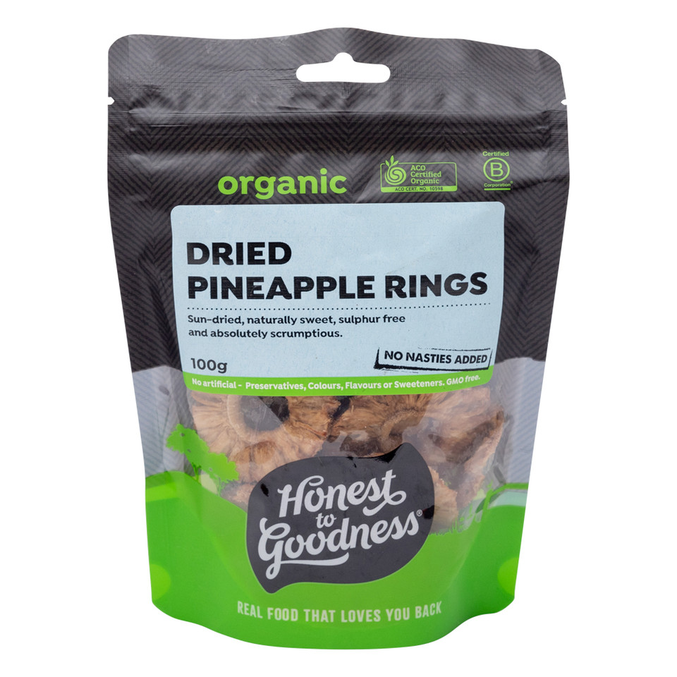 Organic Dried Pineapple Rings Honest to Goodness