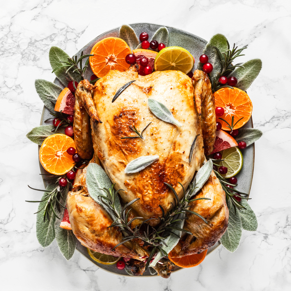 Roast Turkey with Cranberry, Macadamia Sage Stuffing
