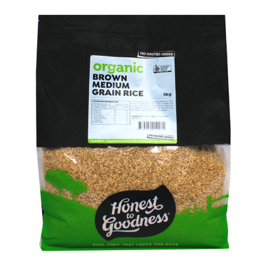 Organic Brown Medium Grain Rice 5KG | Honest to Goodness