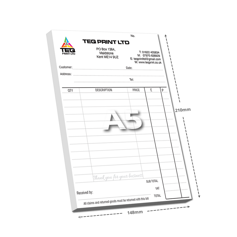 A5 Pad Full Colour - 1 Part