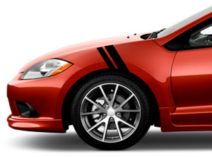 2" & 3" Vinyl Fender Hash Bar RACING STRIPES (fits Mitsubishi ECLIPSE)