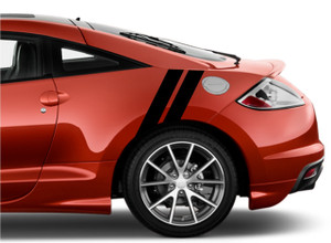 4" Rear Fender Hash Bar  Vinyl RACING STRIPES  (fits Mitsubishi ECLIPSE)