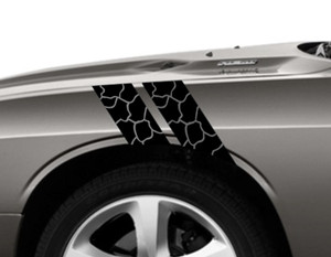 ROCK Fender Hash Bar vinyl RACING STRIPES 4" Decal, fits Dodge CHALLENGER