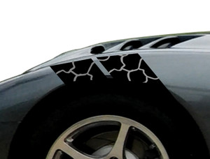 4" Fender ROCK Hash Bar Vinyl RACING STRIPES (fits Chevy CORVETTE C5)