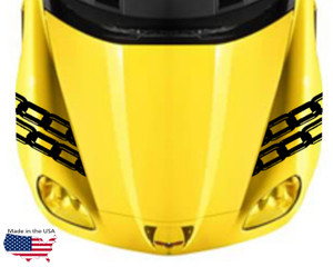 4" CHAINED Fender Hash Bar Vinyl RACING STRIPES (fits Chevy CORVETTE C6)