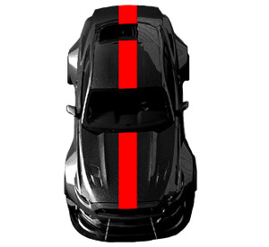 12" Single Center Vinyl Rally RACING STRIPES Decal - Fits Ford Mustang