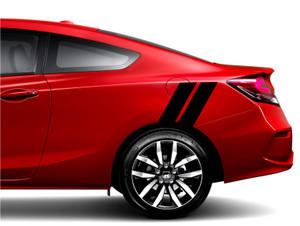 4" Rear Fender Hash Bar Vinyl RACING STRIPES Decal - fits Honda Civic