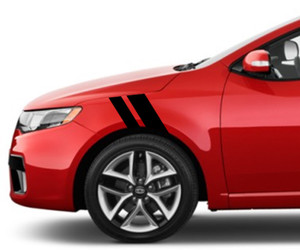 2" & 3" Fender Hash Bar Vinyl RACING STRIPES Decal - fits Kia Forte