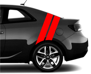 4" Rear Fender Hash Bar Vinyl RACING STRIPES Decal - fits Kia Forte
