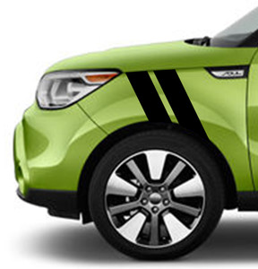 4" Fender Hash Bar Vinyl RACING STRIPES Decal - fits Kia Soul