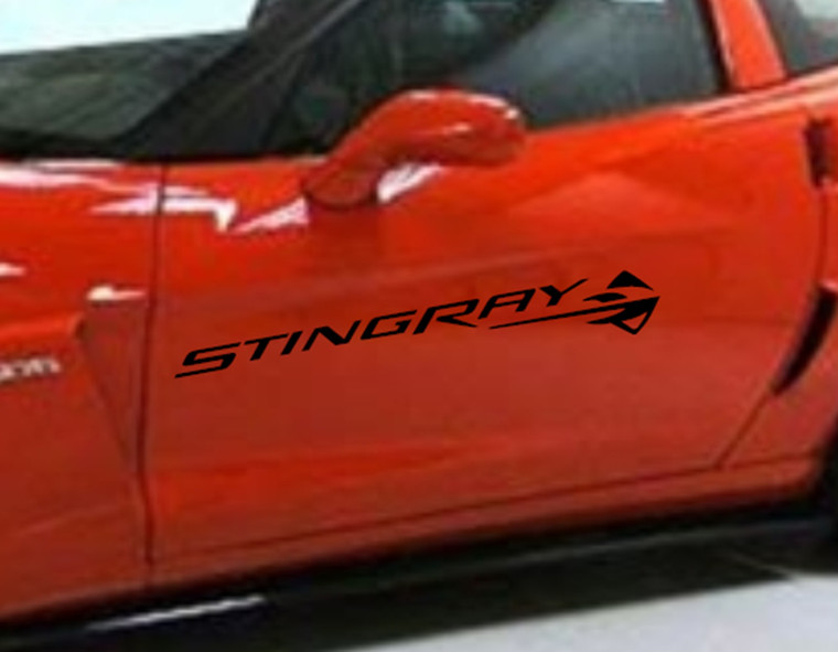 37.5" STINGRAY Door vinyl RACING STRIPE Decal qty 2, fits Chevy Corvette C6