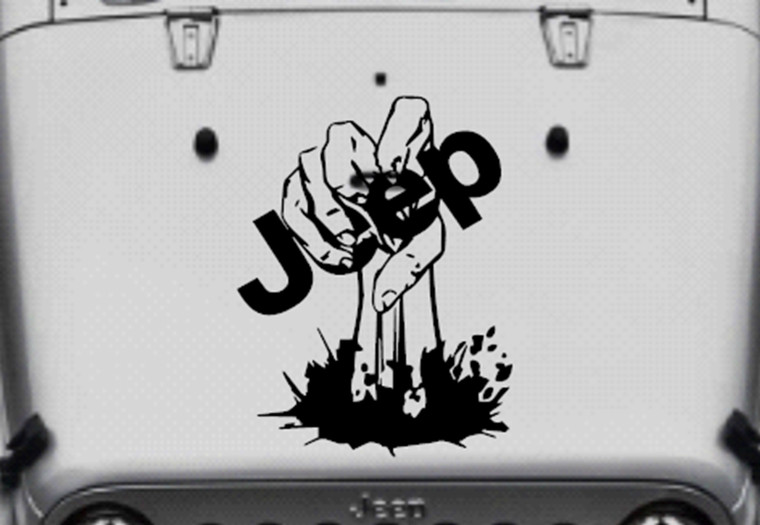 Zombie Hand Door Vinyl Decal Truck Car 15" x 20" (Fits Jeep Wrangler)