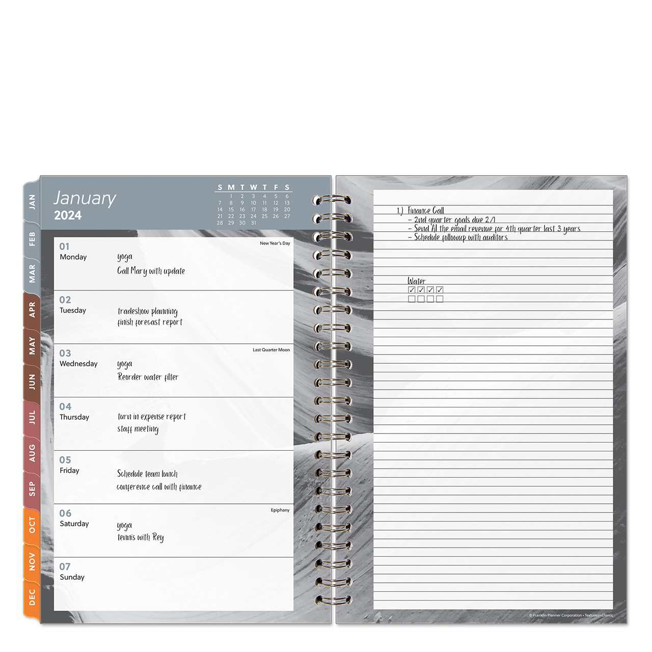 Brighton Simulated Leather Zipper Wire-bound Cover - Franklin Planner