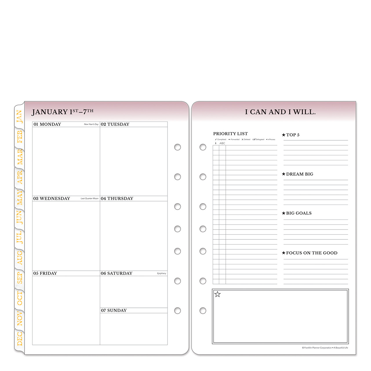 Franklincovey - Original Two Page per Day Ring-bound Planner (Pocket, Oct 2023 - Sep 2024)