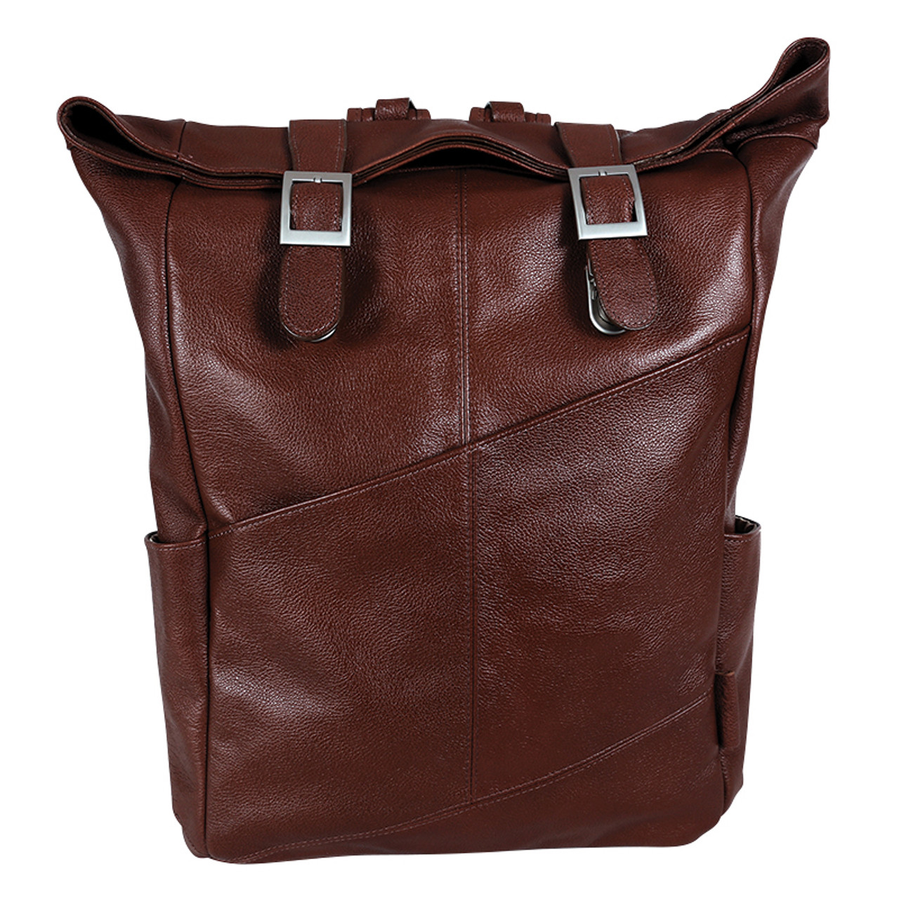 Franklin Covey Leather Backpack Burnt Orange Pockets Travel Adjustable  Straps