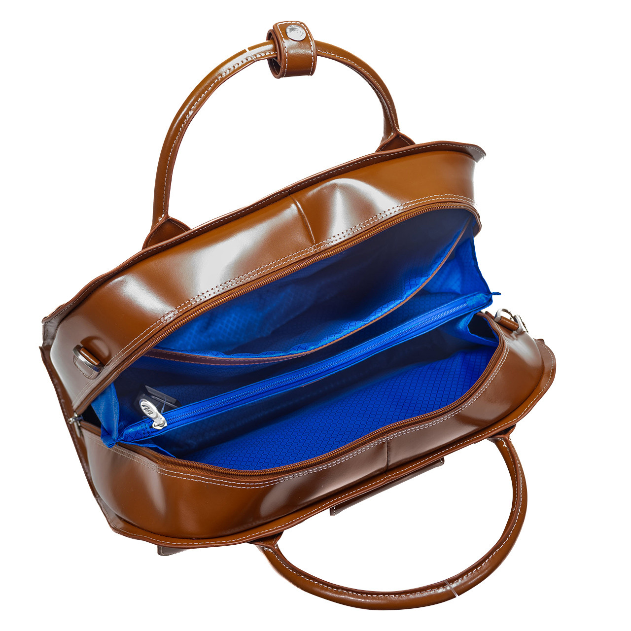 FRANKLIN COVEY Brown Leather Tote Briefcase Organizer Shoulder Bag Laptop  Purse