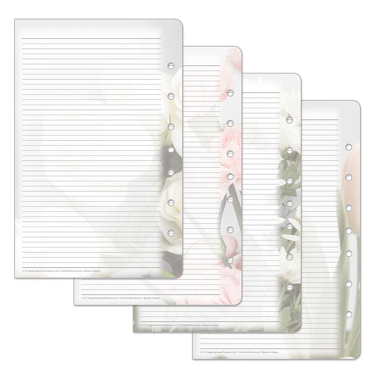 BLOOMページ Pink/Green Blooms Lined Pages - Franklin Planner