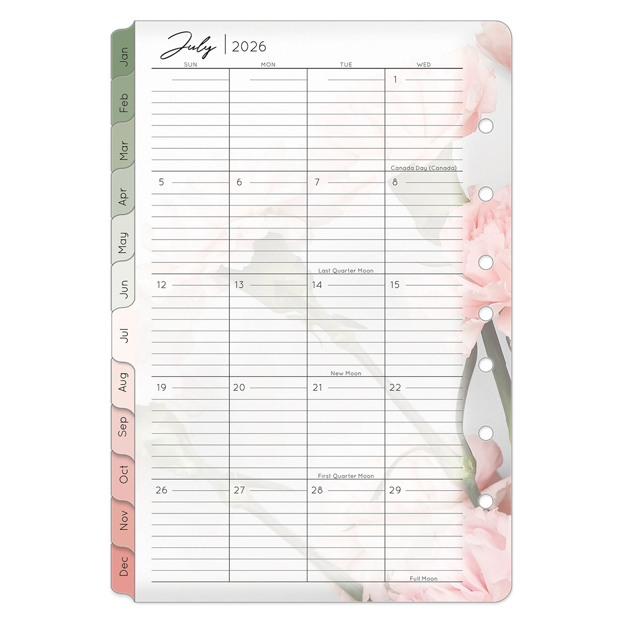 2026 Blooms Two-Page Monthly Planner Tabs | Franklin Planner