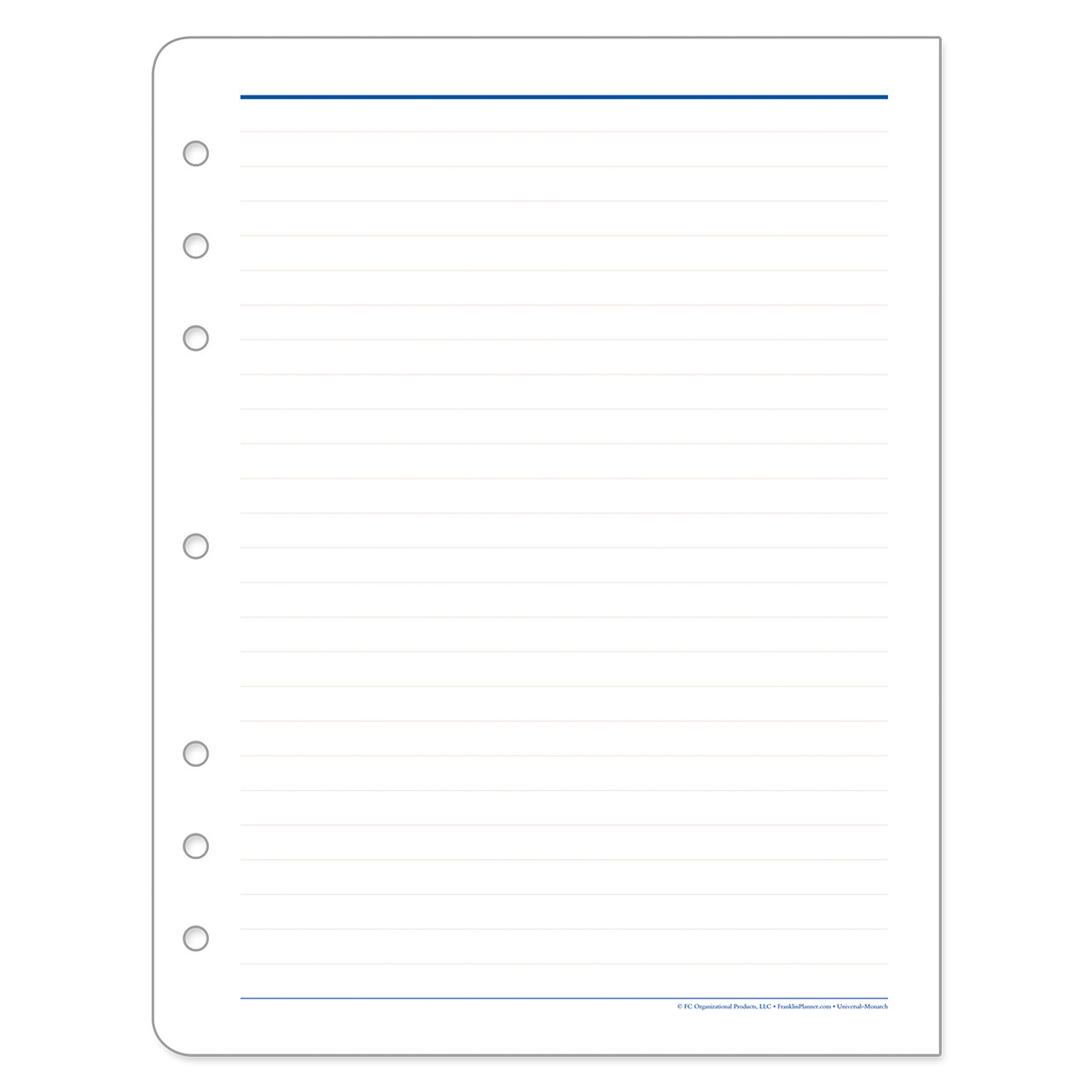 あ → ち　ページ　10点 Wide Lined Pages - Franklin Planner