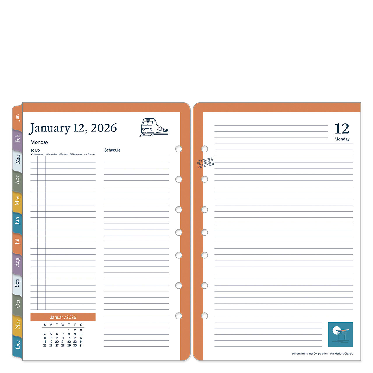 Wanderlust Two Page Per Day Ring-bound Planner - Franklin Planner
