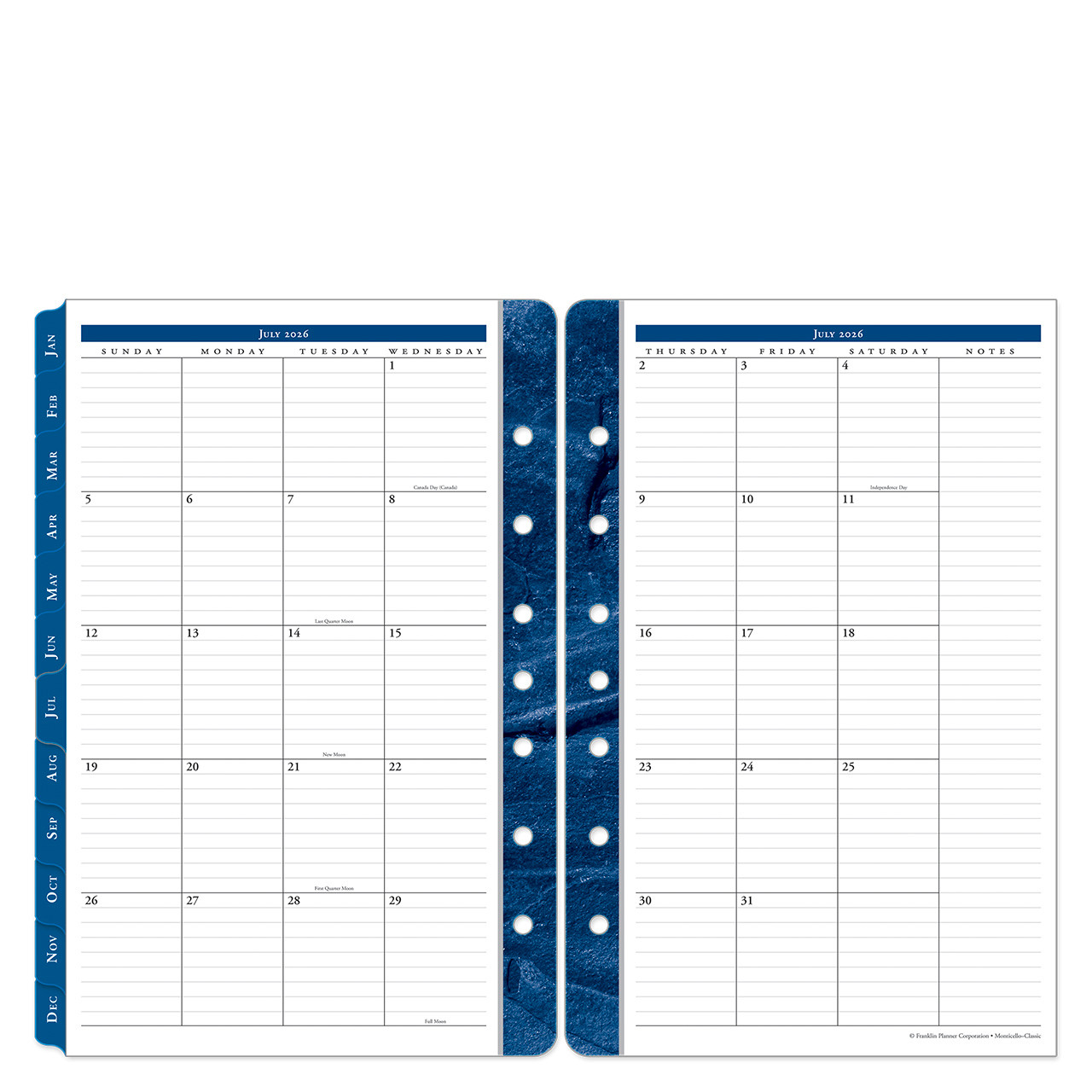 FranklinCovey コンパクト　スケジュール帳 Monticello Two-Page Monthly Planner Tabs | Franklin Planner