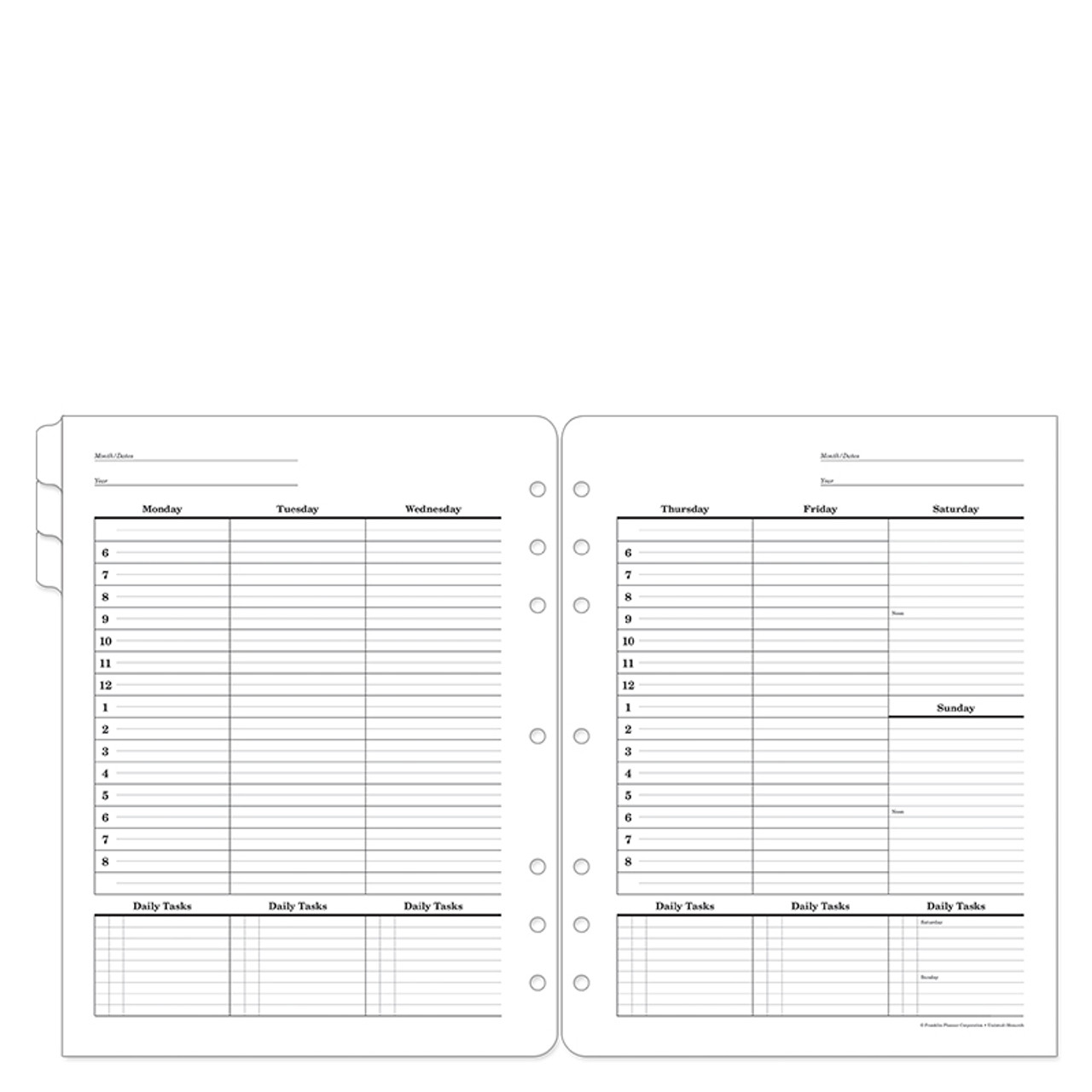 Mead Planner 47026 Refill Undated Block Notes 30 Sheets Franklin