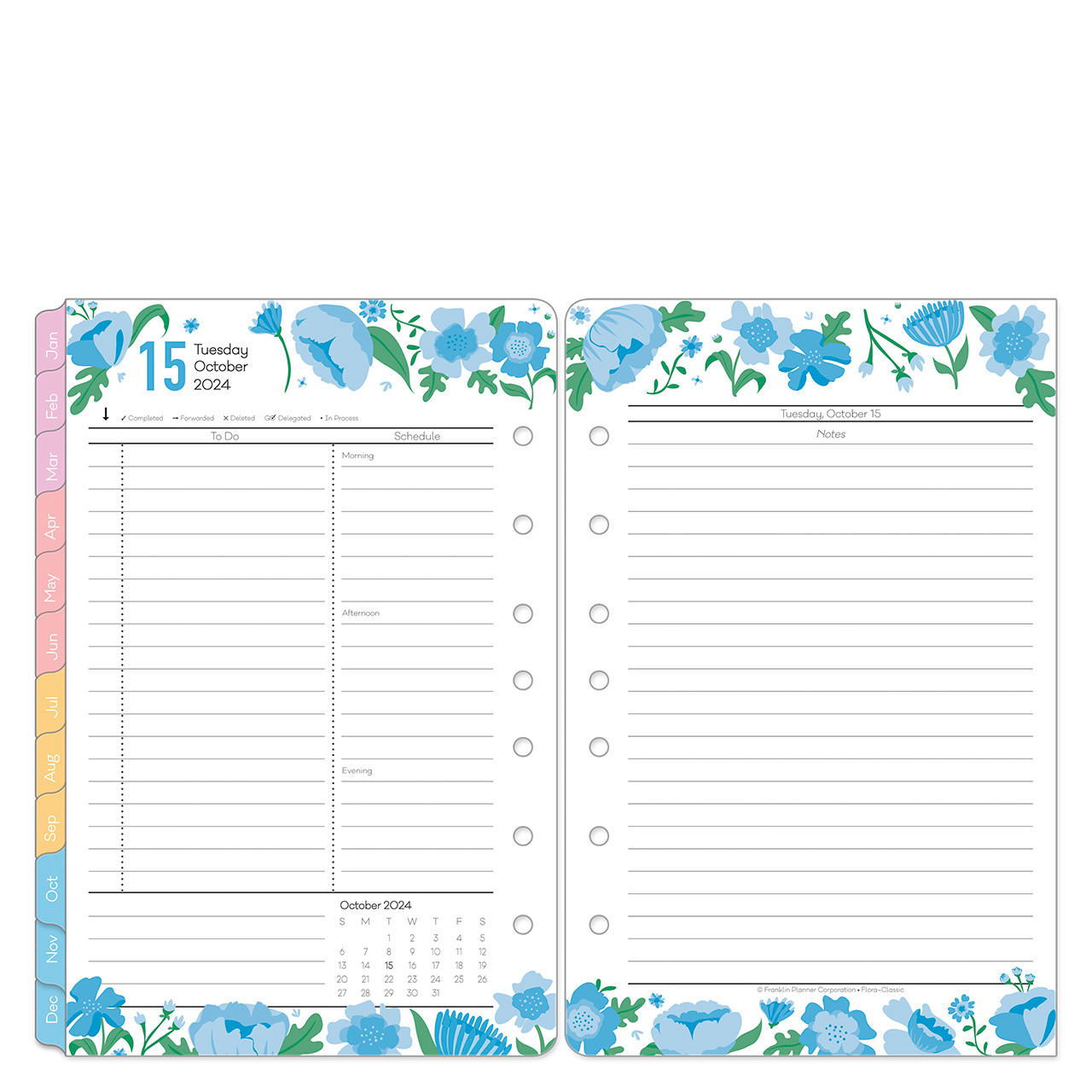 At A Glance Planner Inserts: Minimal 6 Ring Pocket Size Refill