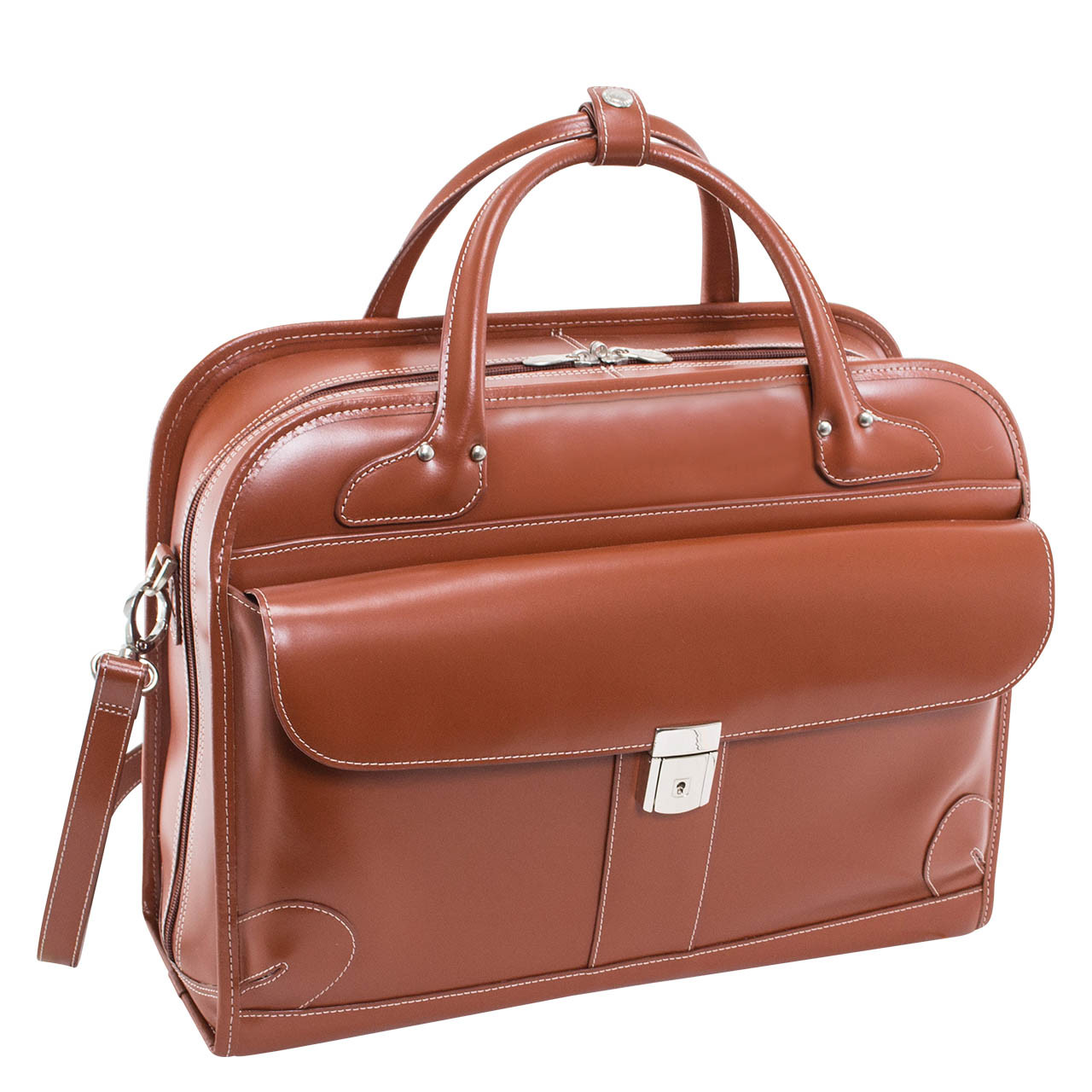 Franklin Covey Genuine Black Leather Tote Bag Briefcase Organizer Laptop  Purse