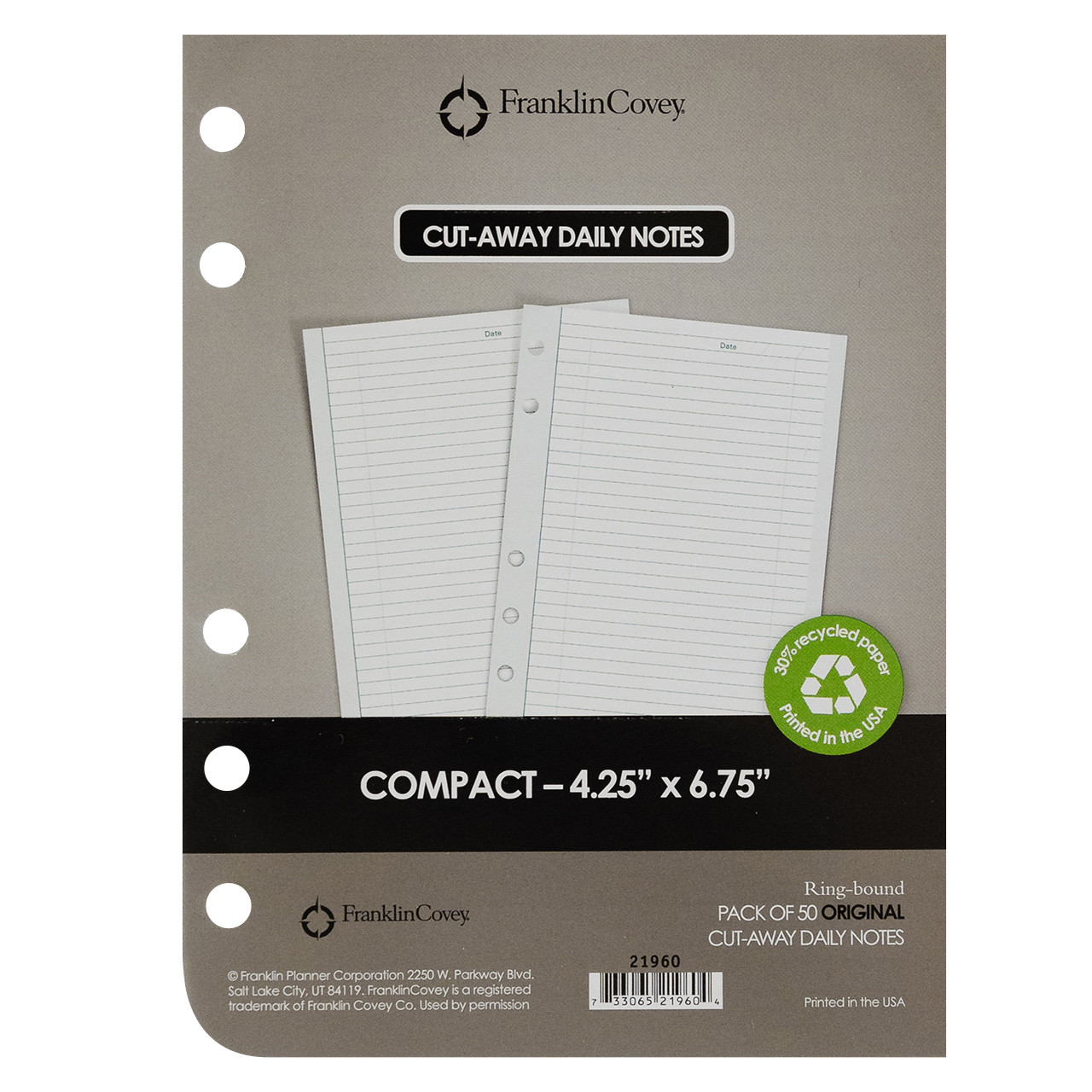 Original Cut-Away Daily Notes Pages - Franklin Planner