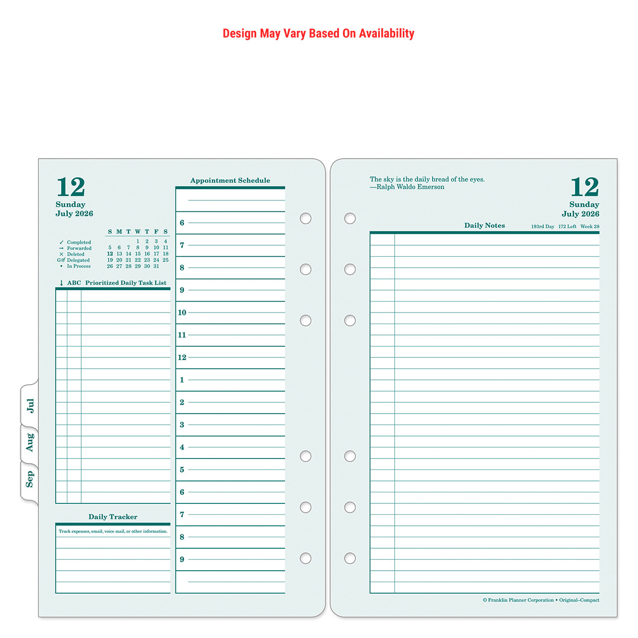 Two Page Per Day Quarter Pack - Franklin Planner