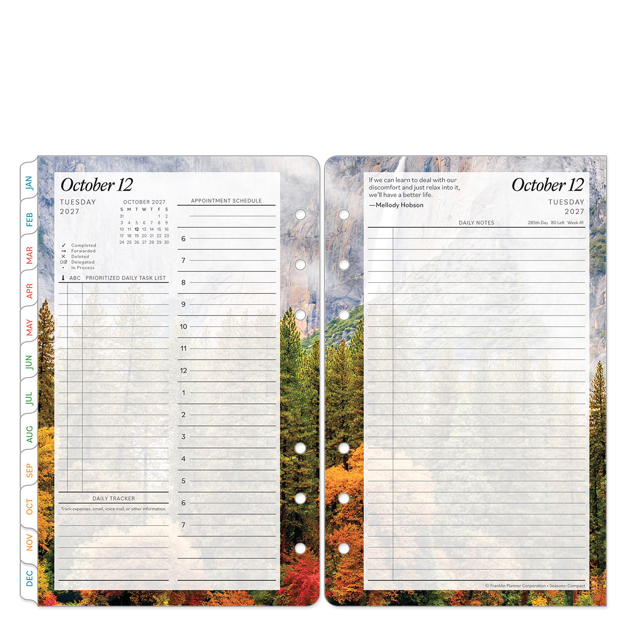 Seasons Two Page Per Day Ring-bound Planner - Franklin Planner