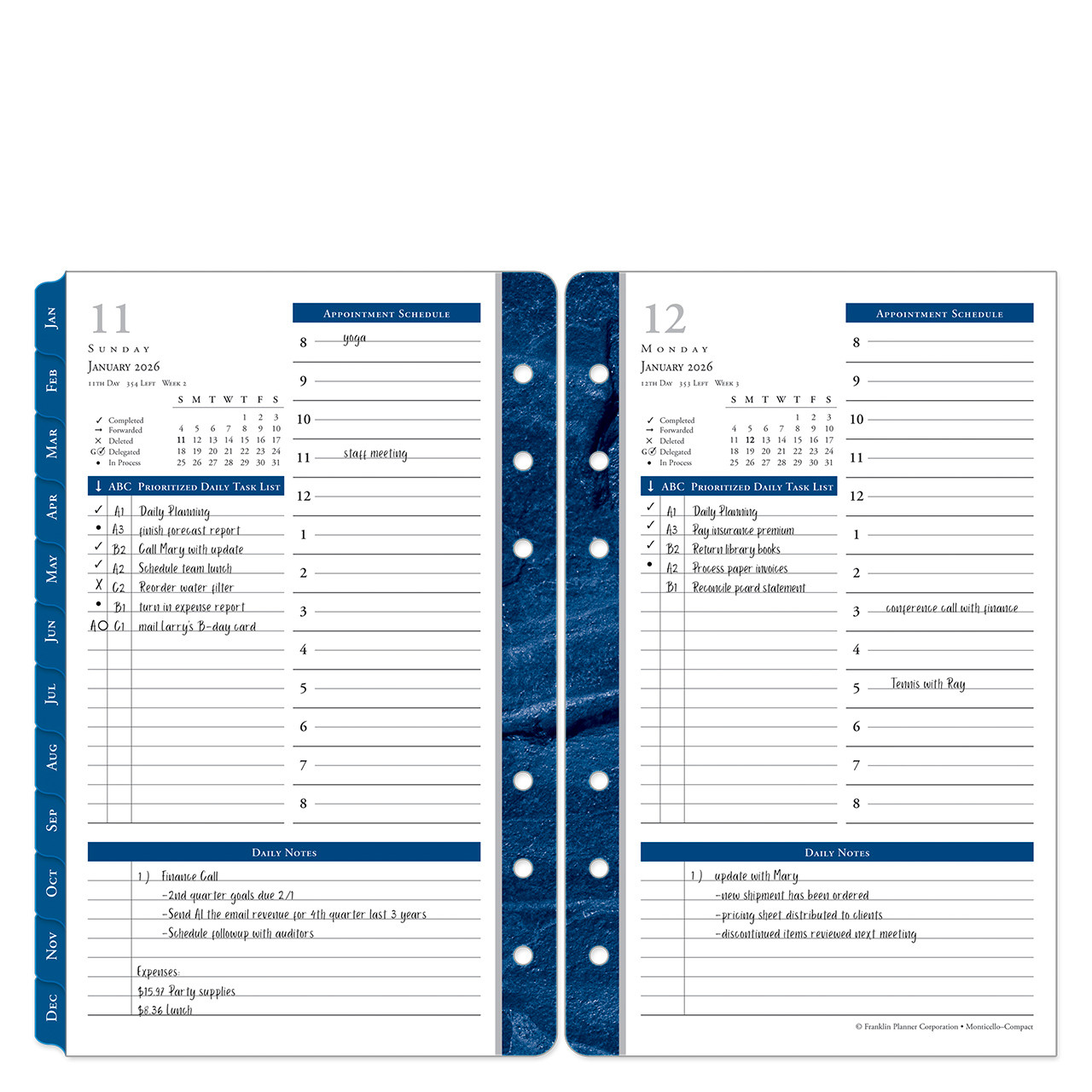 Monticello One Page Per Day Ring-bound Planner - Franklin Planner