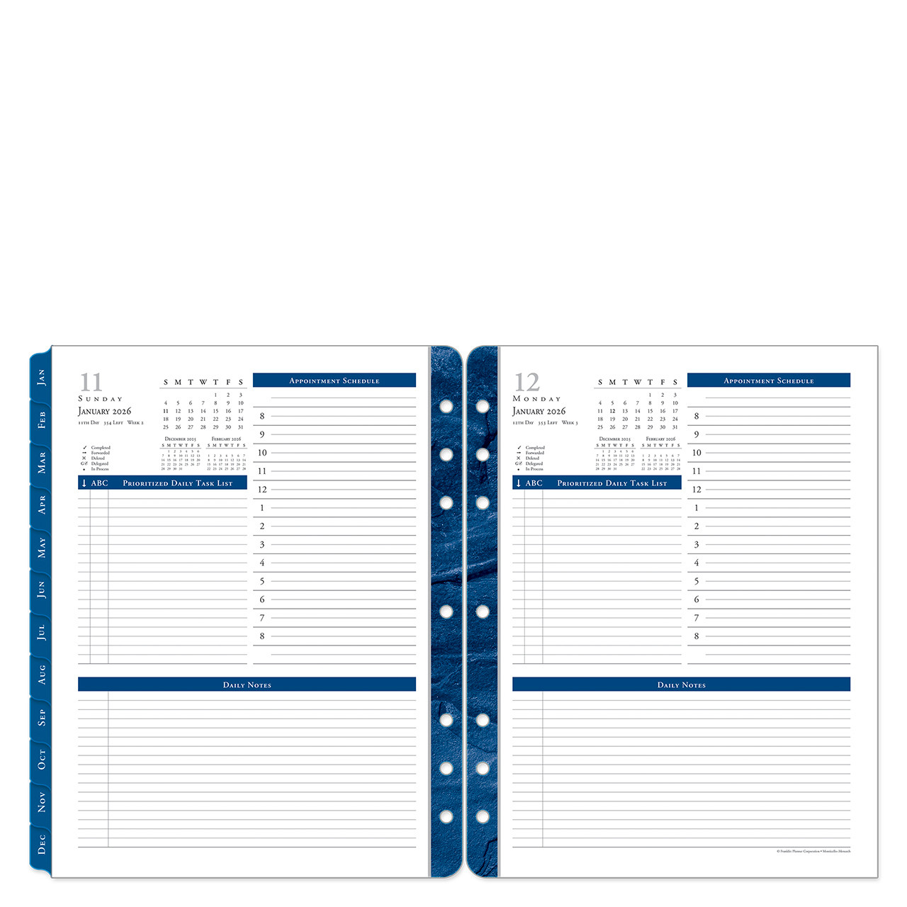FranklinCovey コンパクト　スケジュール帳 Monticello One Page Per Day Ring-bound Planner - Franklin Planner