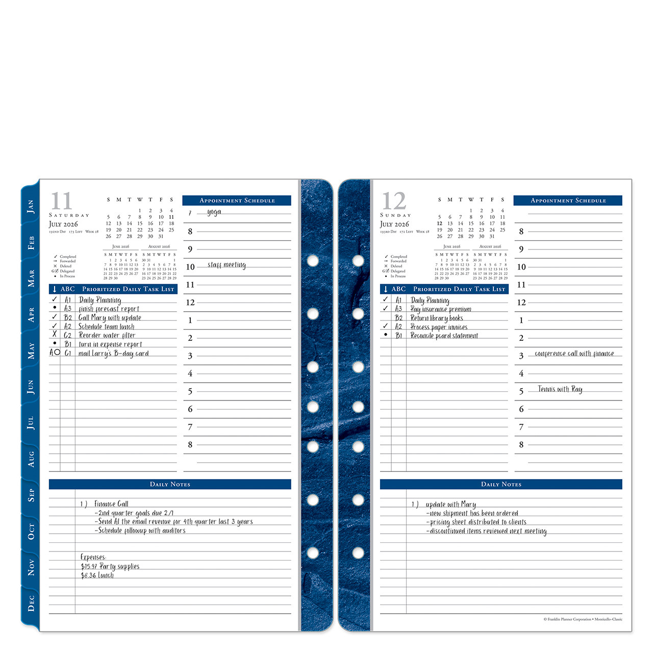 Monticello One Page Per Day Ring-bound Planner - Franklin Planner