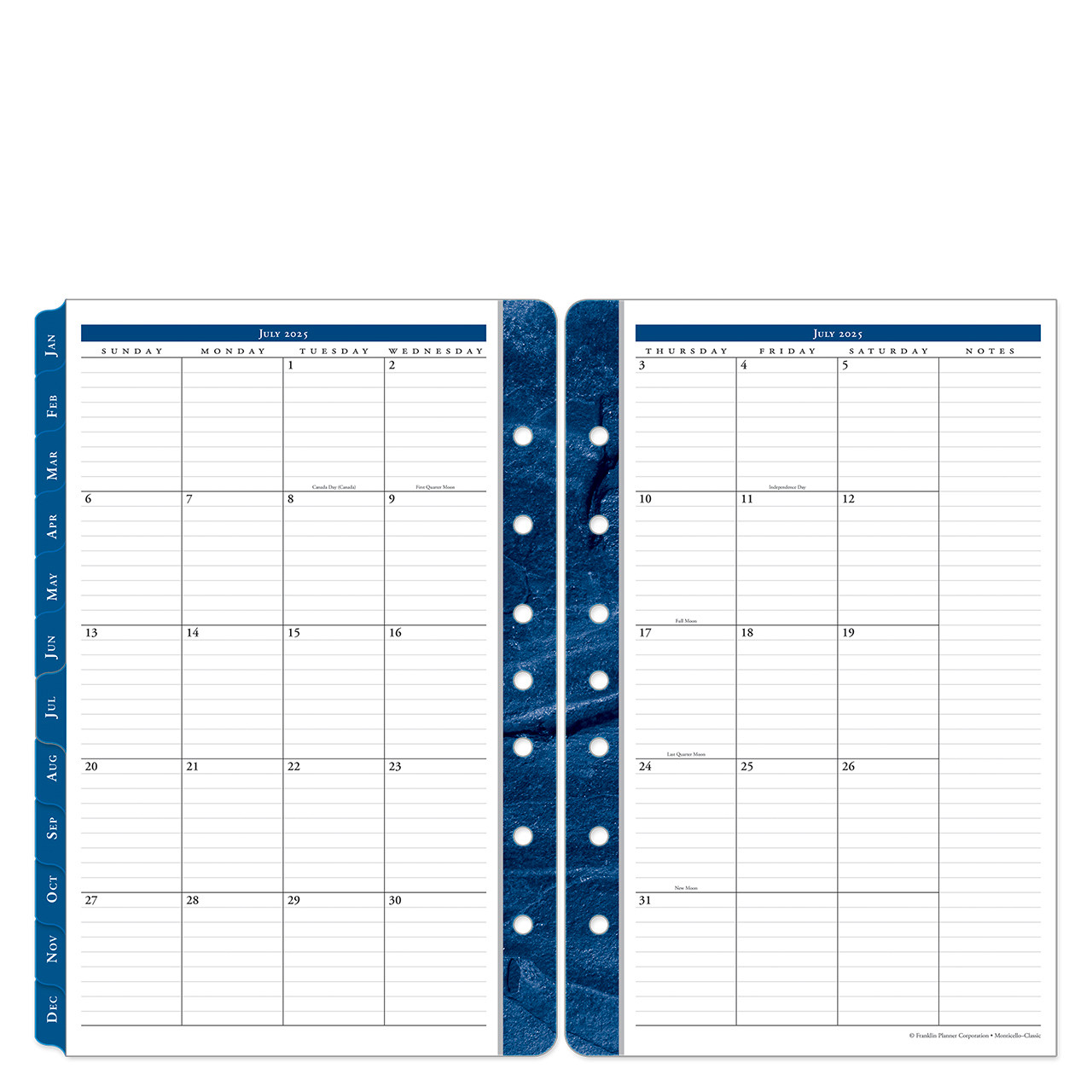 Monticello One Page Per Day Ring-bound Planner - Franklin