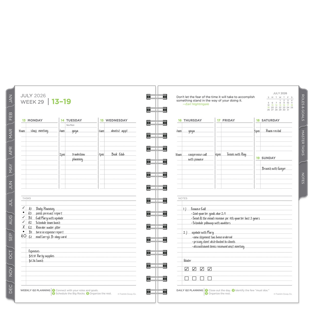 The 5 Choices Weekly Wire-bound Planner - Franklin Planner