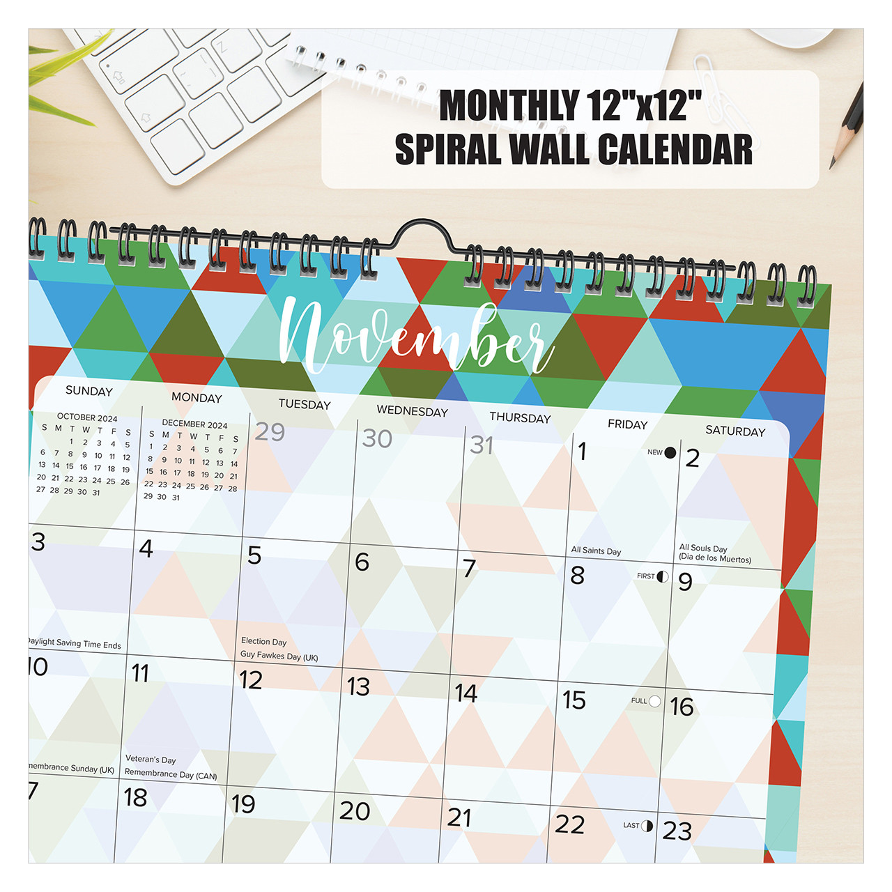 2024 Scrapbook Wall Calendar Spiral-bound - 12 Months Desk #05