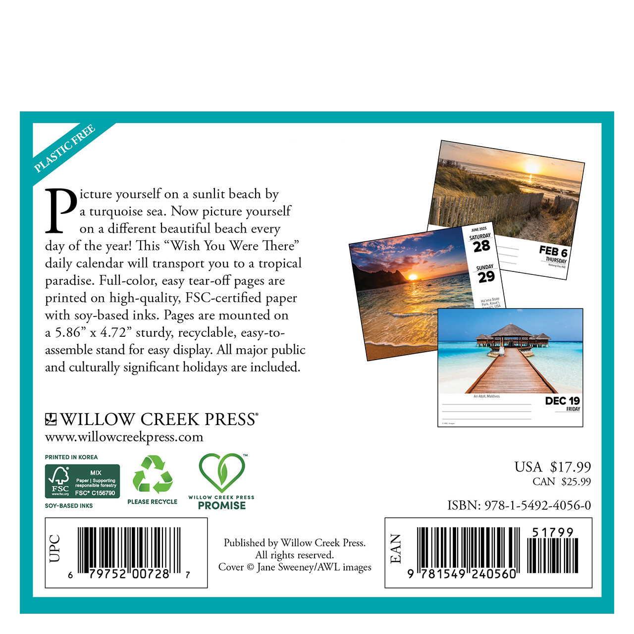 Ah, The Beach! 2025 Box Daily Desktop Calendar