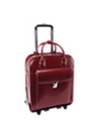 Best Franklin Covey Red Leather Rolling Bag for sale in Wimberley
