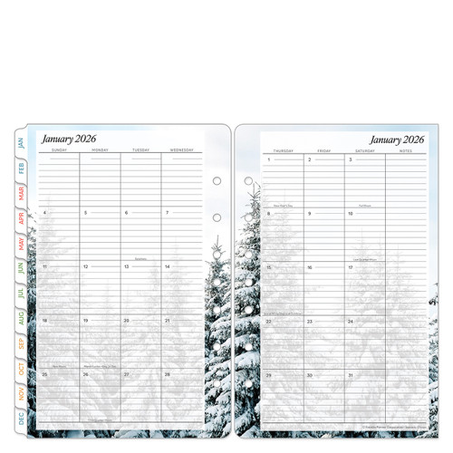Seasons Two-Page Monthly Calendar Tabs