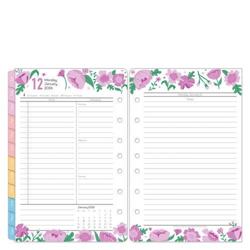 Flora Two Page Per Day Ring-bound Planner