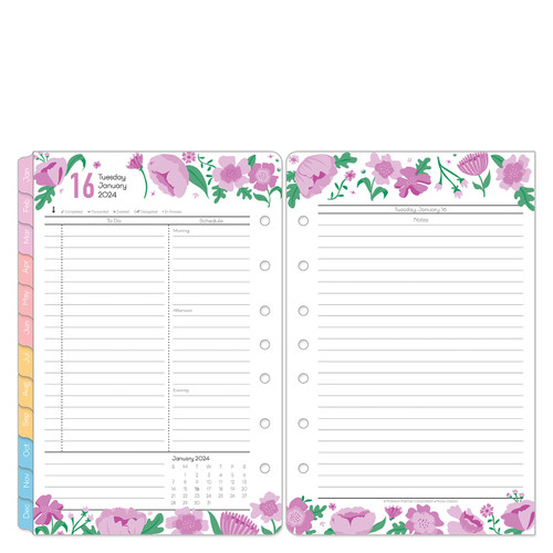 Flora Two Page Per Day Ring-bound Planner