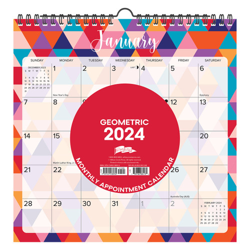 Geometric 2024 12" X 12" Spiral Wall Calendar