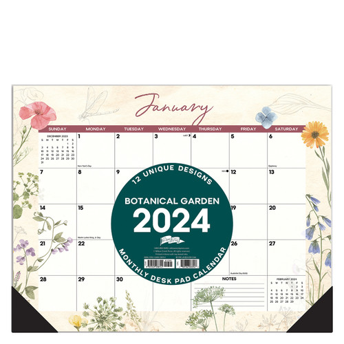 Botanical Garden 2024 22" X 17" Large Monthly Deskpad