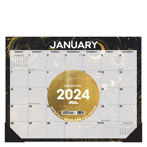 Celestial 2024 22" X 17" Large Monthly Deskpad