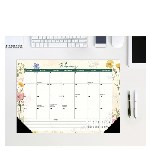 Botanical Garden 2026 17" x 12" Small Monthly Deskpad