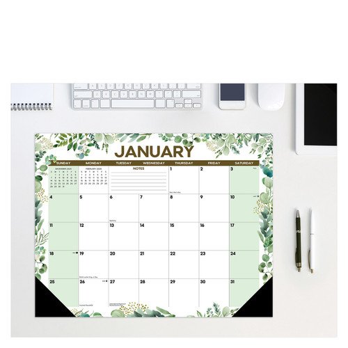 Eucalyptus 2026 22" x 17" Large Monthly Deskpad